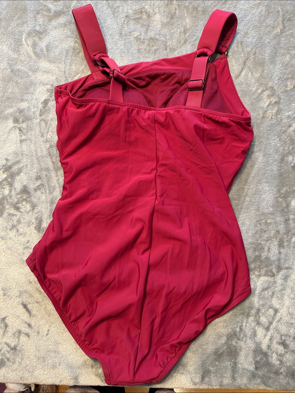 NWTS Aqua Green Deep Red/Maroon One-Piece Swimsuit Sz L - Picture 4 of 14